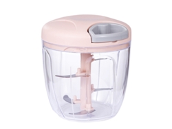 Picadora manual de alimentos, ideal para picar cebollas, pimientos y jengibre. Color rosa. HEXINYIGJLY (900 ml).