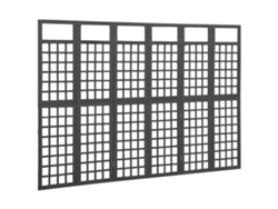 Biombo/Celosía de 6 paneles | Separador de ambientes | Separador de ambientes de abeto macizo 242,5 x 180 cm Negro