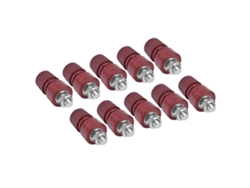 2026-as-10 Piezas Conector de soldadura de latón niquelado roscado M6 0-380v Rojo
