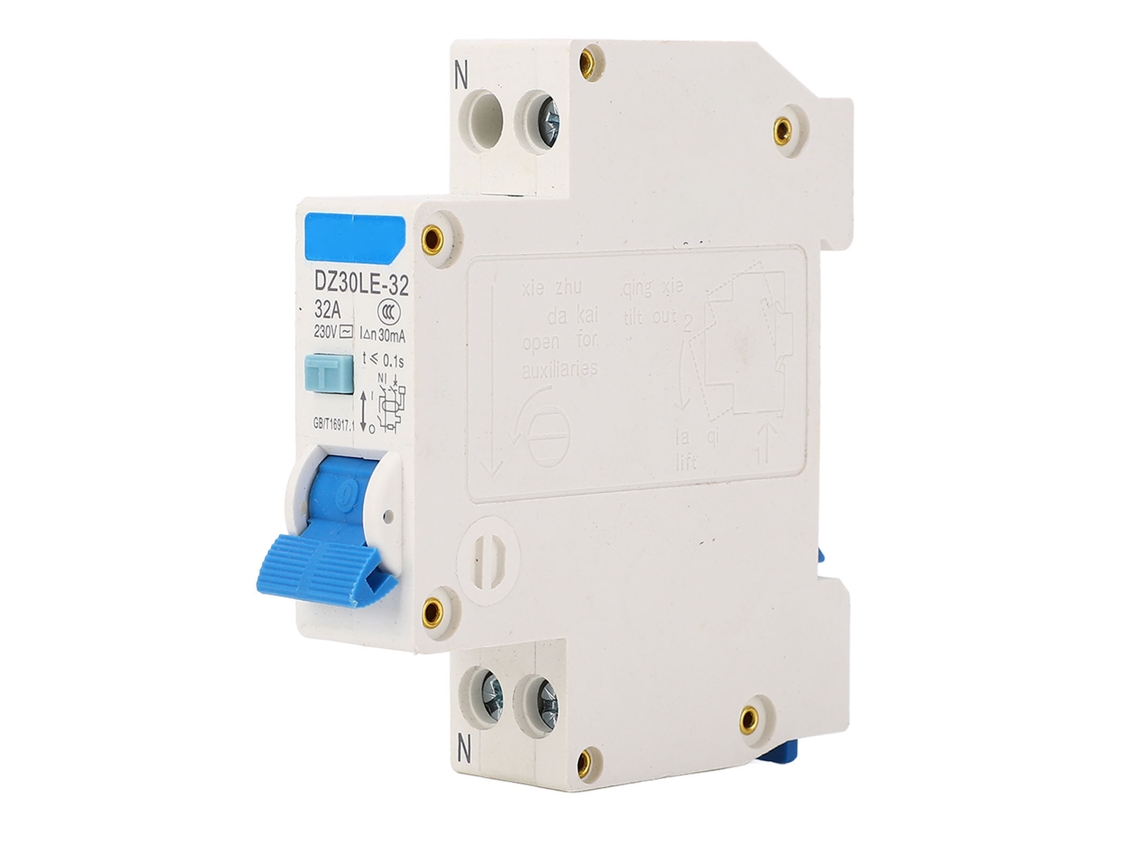 Protector De Fugas Y Disyuntor Miniatura Dz30le‑32 1 Polo 32a Montaje Rail Din