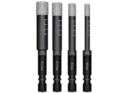 Juego De 4 Brocas Diamantadas Para Azulejos, Cerámica, Porcelana, Vidrio Y Piedra – Medidas: 6 Mm, 8 Mm, 10 Mm, 12 Mm.