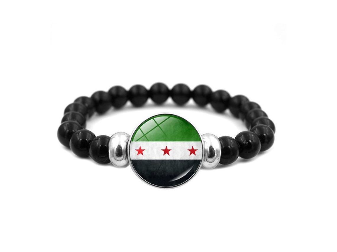 Pulsera Tejida A Mano Con El Símbolo De La Bandera Siria, Ideal Para El Uso Diario Y Celebraciones Especiales.