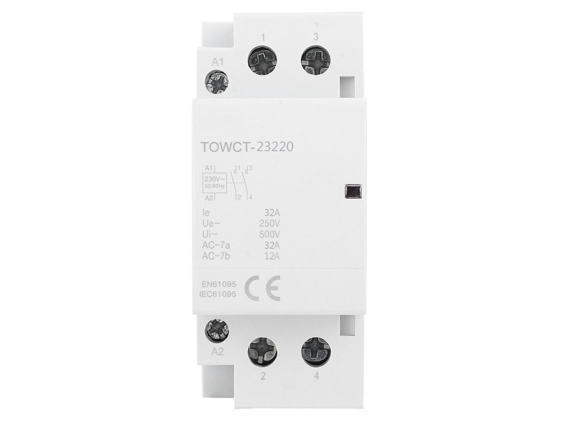 Contacto Ac Doméstico 2p 230/240v 32a Rail Din 2no Módular