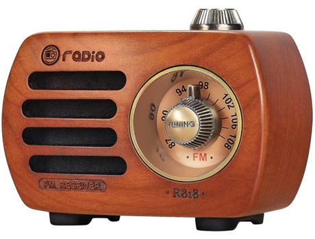 R-818 Retro Fm Radio Mini portátil de madera antiguo Vintage Bluetooth altavoz recargable con batería fuerte mejora de graves volumen alto