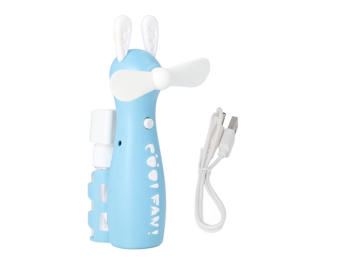 Ventilador de pulverización portátil Mini USB Conejo azul