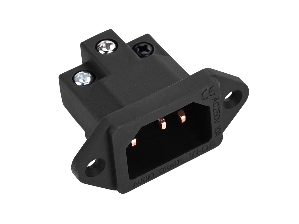 Tomada Iec De Cobre Puro 99.95% Viborg Sem Solda Para Áudio Hifi Amplificador Cd Máquina