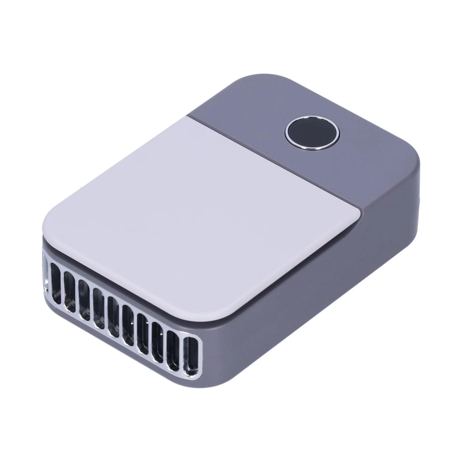 Ventilador de cuello portátil con pantalla LED digital, recargable mediante USB MDUG (azul marino)