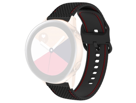 Correa de Silicona línea de costura dos colores para Samsung Galaxy Watch 5 40mm/Watch 5 44mm/Watch 5 Pro 45mm - negro/línea roja