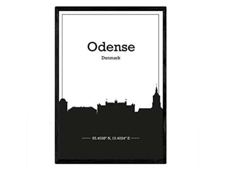 Poster NACNIC Mapa de Odense Dinamarca (A3)