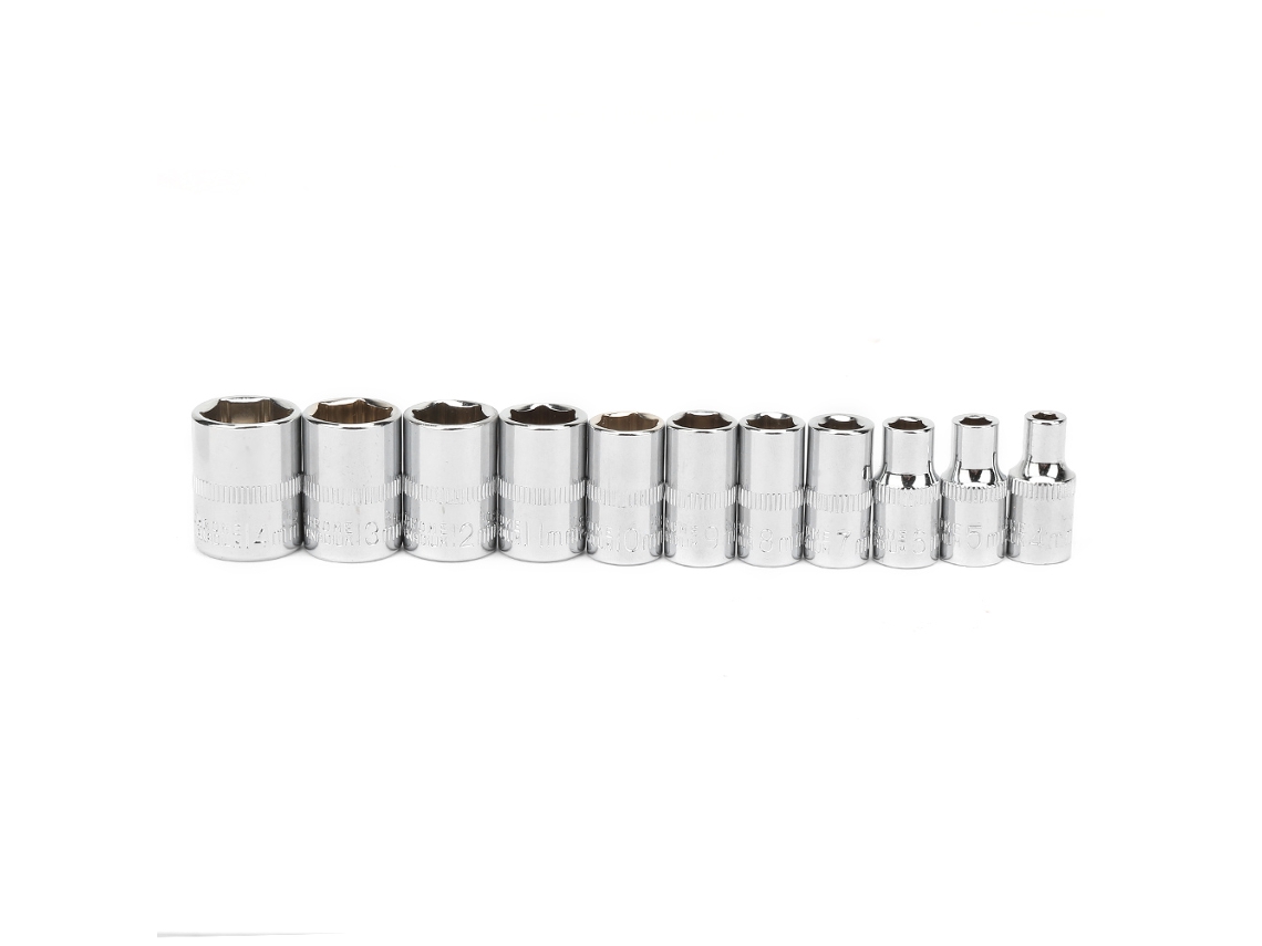 Juego De 11 Llaves Hexagonales De Vaso De Gran Diámetro, Acero Cr-v, 4-14 Mm, Longitud 5 Cm, Peso Ligero 200 G.
