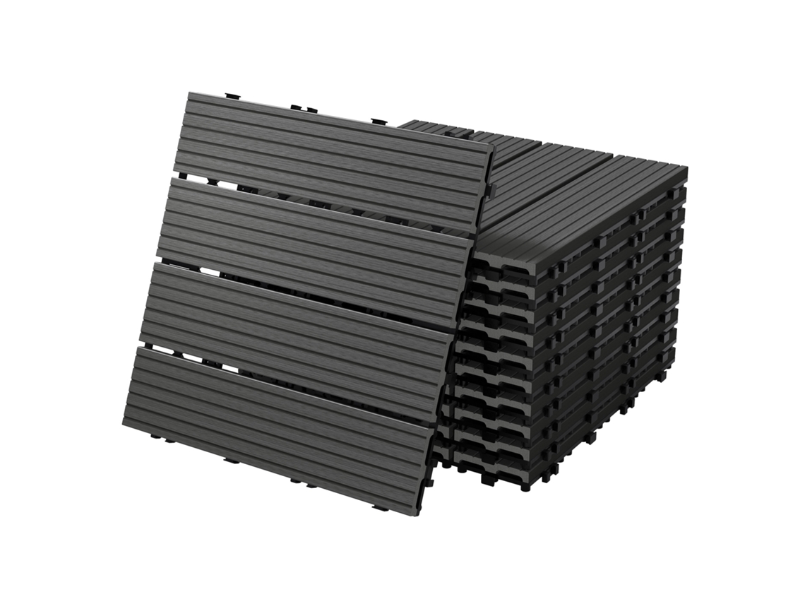 Ecd Germany Baldosas De Patio Wpc De 30x30 Cm 33 Piezas Por 3m² Antracita