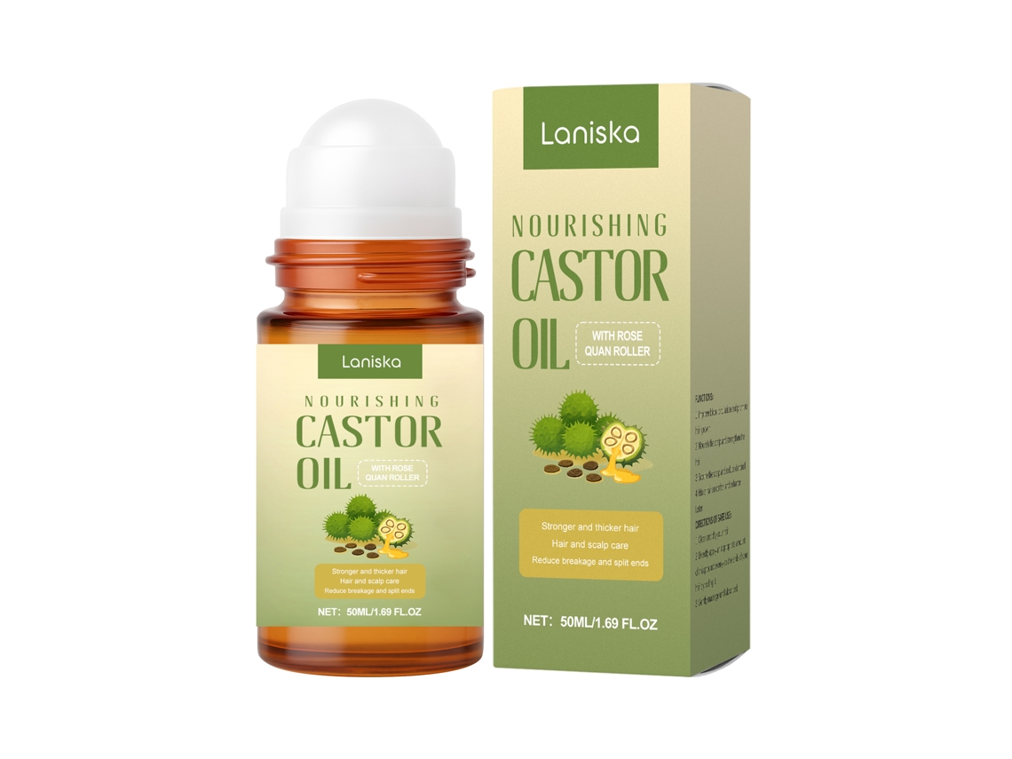 Aceite esencial con aplicador roll-on para el crecimiento de cabello denso.