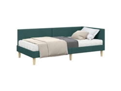 Syfax™ Estructura De Cama Esquina Con Colchón Otro 2 Pcs Verde Tela