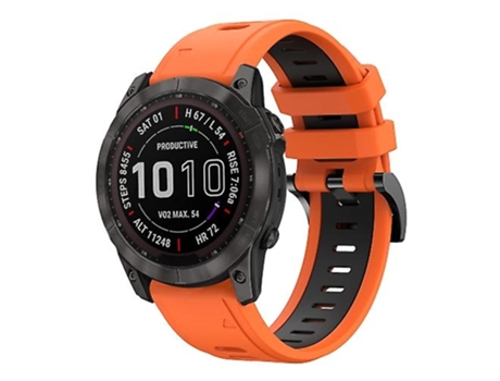 Correa Smartwatch Para Garmin Fenix 7X Solar 26Mm Naranja-Negro VENISYMLIS