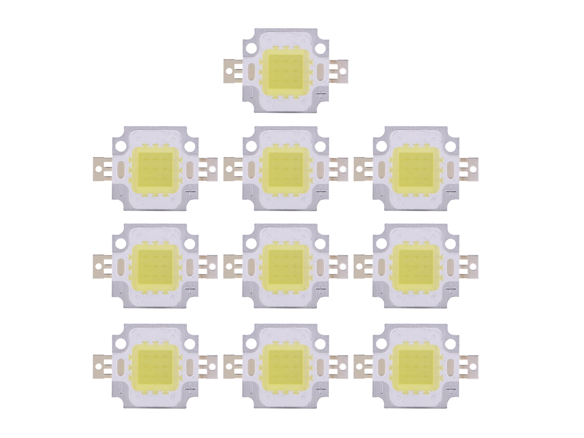 2026-10 Piezas Chips Led Smd Cob 10w Dc 9-10v Bombillas Luces De Inundación Potente Blanco Frío