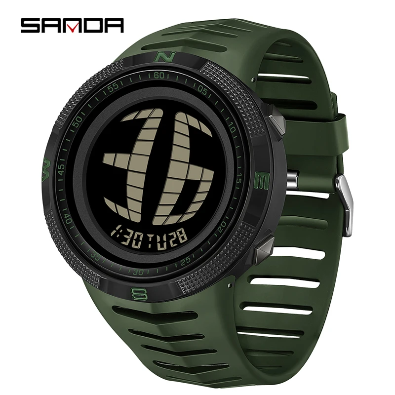 Reloj Deportivo Para Hombre (verde), Resistente Al Agua, Estilo Militar, Con Pantalla De Reloj.