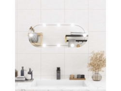 Espejo De Pared Ovalado Con Luces Led Vidrio 30x70 Cm