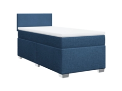 Maison Exclusive - Cama Box Spring Con Colchón Tela Azul 80x200 Cm