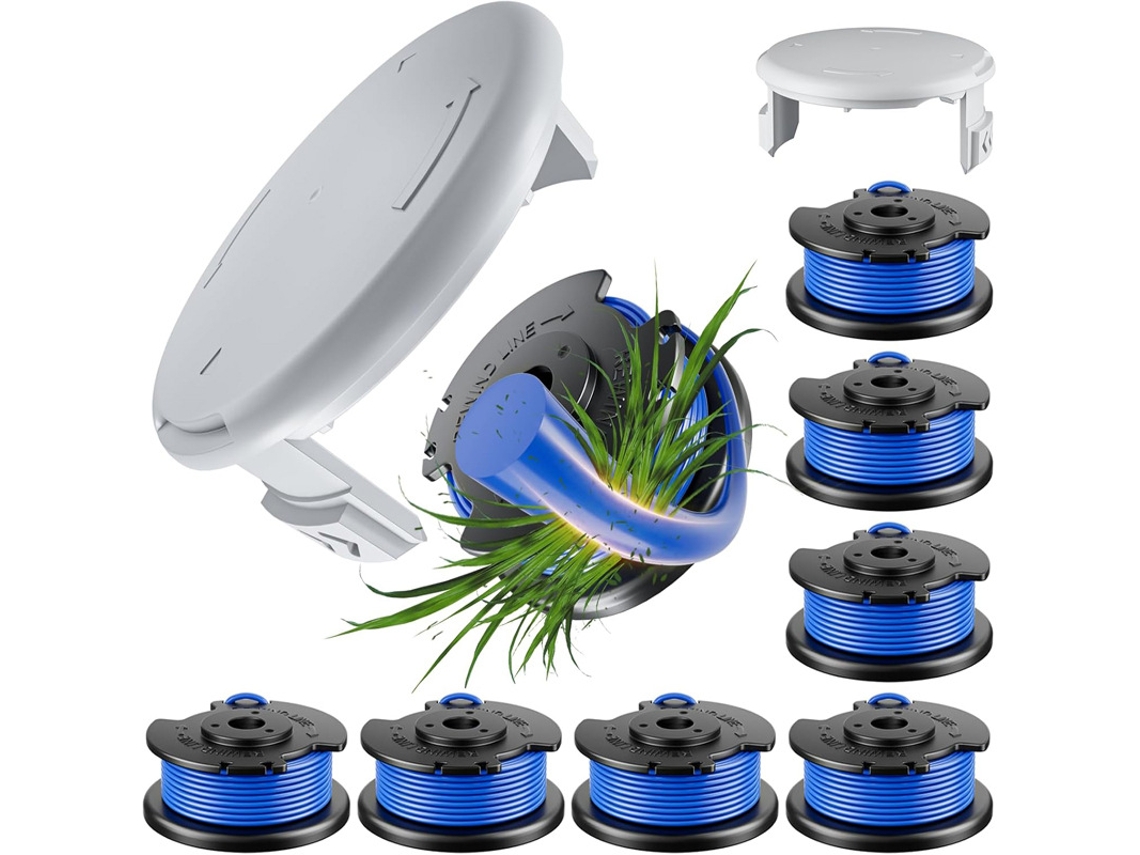 Paquete De 8 Carretes De Hilo Con 2 Tapas Para Desbrozadora Ryobi Ac14rl3a/ac14hca Henten Home