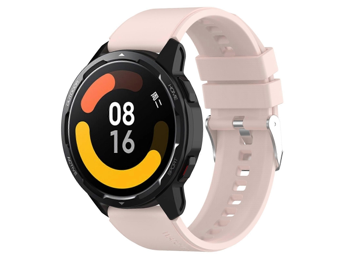 Correa de silicona con punta sobresaliente y hebilla plateada para Samsung Galaxy Watch Active de 40 mm y 20 mm.