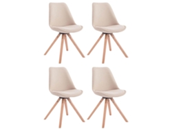 Juego de 4 sillas para invitados Toulouse Square tela crema/natura CLP