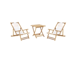 Conjunto Bistrô Beliani Atrani/molise De Bambu Castanho 101x60x90
