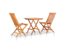 Conjunto de bistró plegable de 3 piezas DKD Home Decor en madera maciza de teca
