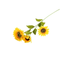 Ramo de girasol artificial con serigrafía para decoración de habitaciones, hogar y bodas, 7 ramas.