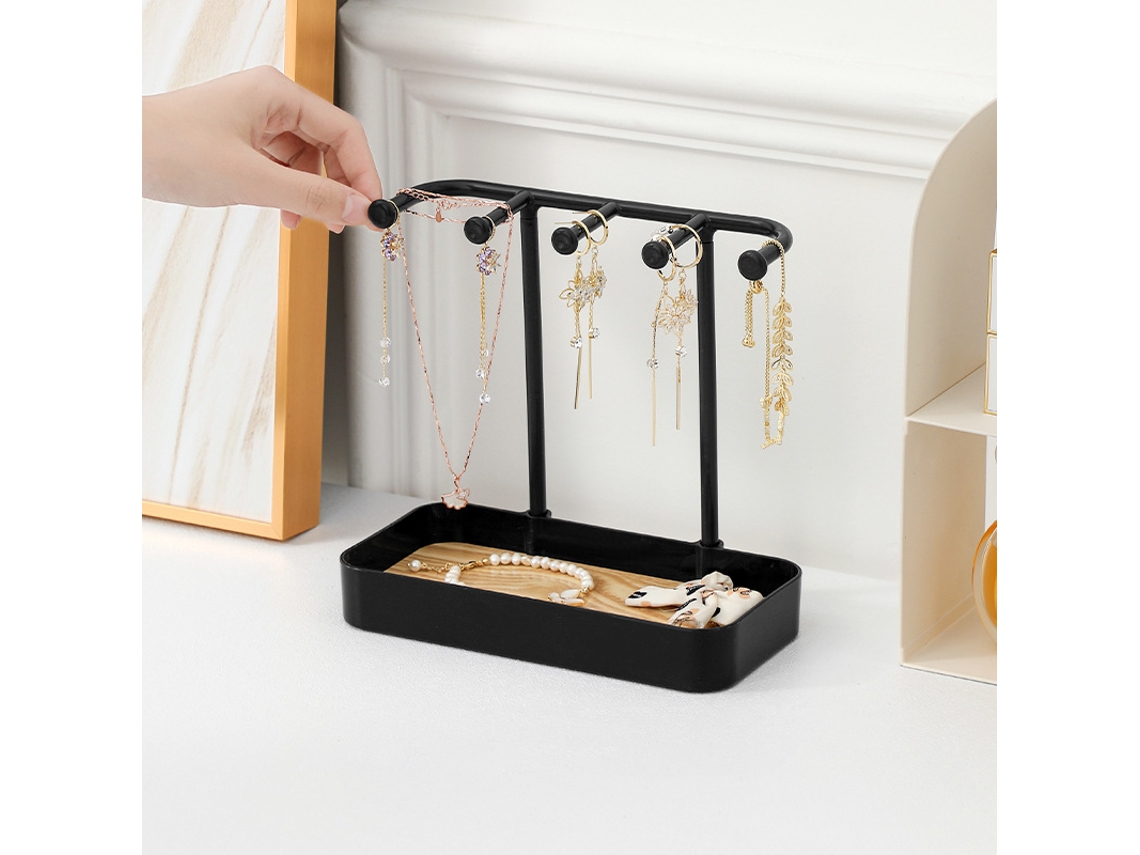 Exhibidor de joyas, caja sencilla para collares, anillos y pendientes, organizador de escritorio Tommy01