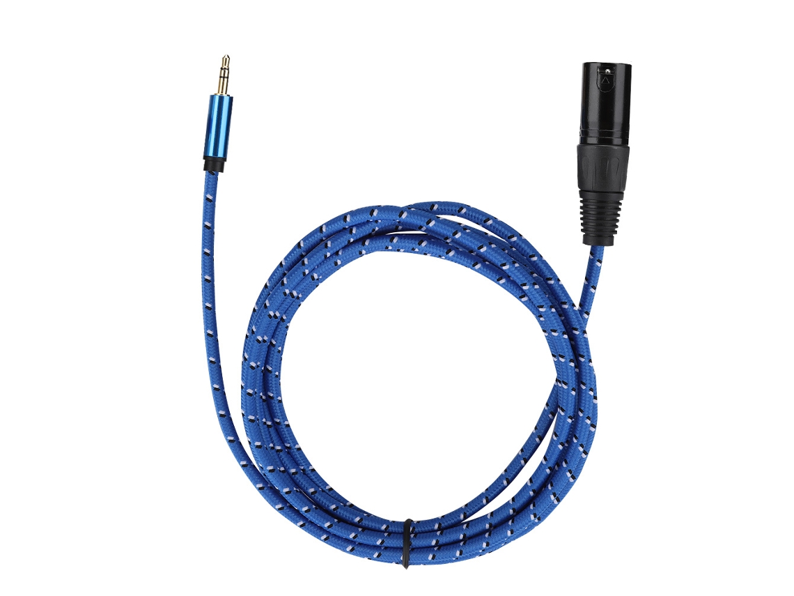Cable Adaptador De Audio Estéreo Macho De 3,5 Mm A Xlr Macho, 3 Metros, Con Conector De Cobre Plateado Y Estañado.