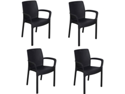Conjunto de 4 Cadeiras DMORA Branco (Polipropileno - 61x54x82 cm)