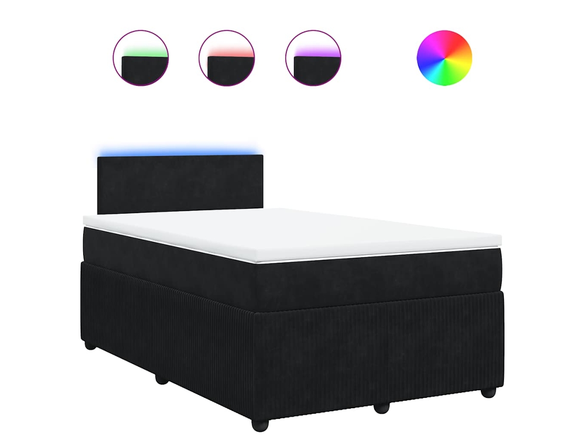 Maison Exclusive - Cama Box Spring Con Colchón Terciopelo Negro 120x190 Cm