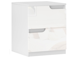 Mesa de Cabeceira Moderna Mesa de Cabeceira com Gavetas Mesa Auxiliar para Dormitório Sala de Estar 40x40x48 Cm Branco ZENCORE SERVICES