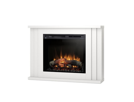 Chimenea LED eléctrica independiente PARIA 28' Blanco mate 118 x 86 x 27.5 OUTINFIRE