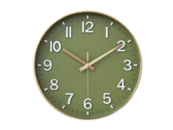 2026-reloj De Pared 12 Pulgadas Silencioso Sin Tictac (verde Dorado)