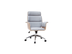 Sillón de Escritorio En Tejido Gris Y Madera Clara Elon MILIBOO