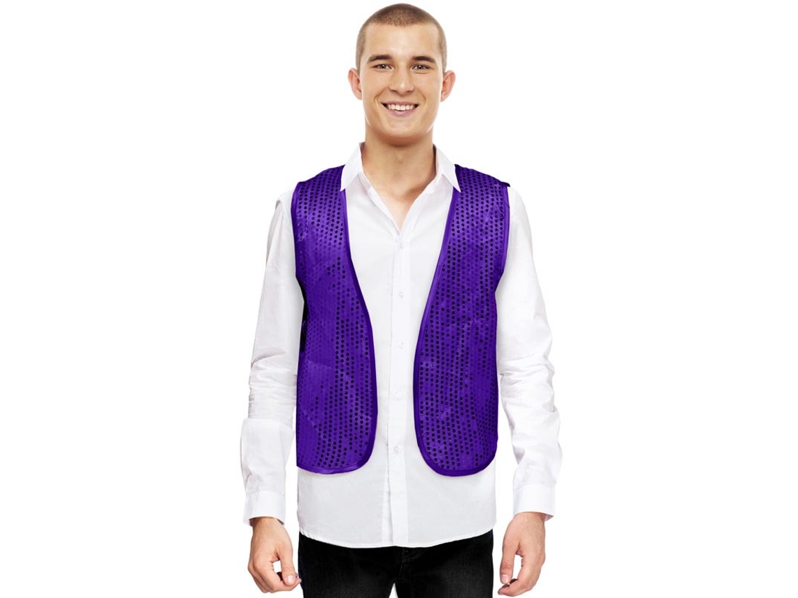 Chaleco de Lentejuelas morado para adultos
