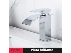 (estilo A Plateado - Corto) Grifo Monomando Moderno De Acero Inoxidable Para Agua Fría Y Caliente