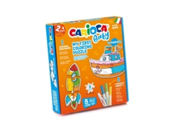 Puzzle de Colorear Transportes CARIOCA Baby 2x6 Piezas 8 Marcadores 43080
