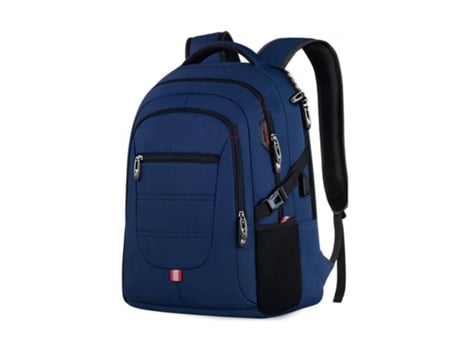Mochila para hombre, mochila para ordenador portátil, mochila grande con puerto de carga USB, mochila informal, azul (aumento)