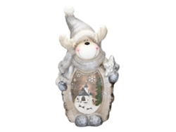 Decoración de Navidad LED ECD Reno (28 x 14 x 51 cm - Poliresina)