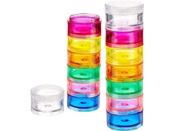 Organizador De Pastillas Apilable De 7 Días Con 2 Unidades, Botiquín Portátil Rainbow