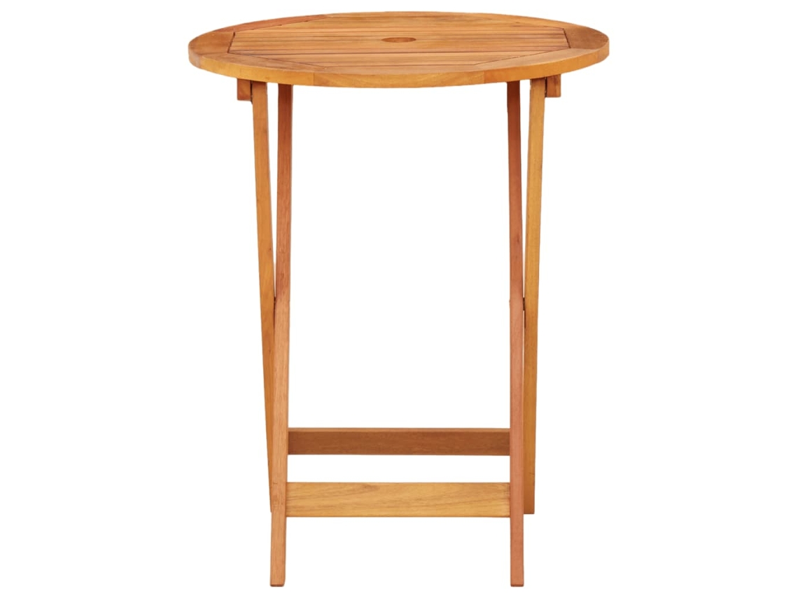 Mesa Jardín | Mesa De Exterior Plegable Madera Maciza De Eucalipto Ø60x75 Cm