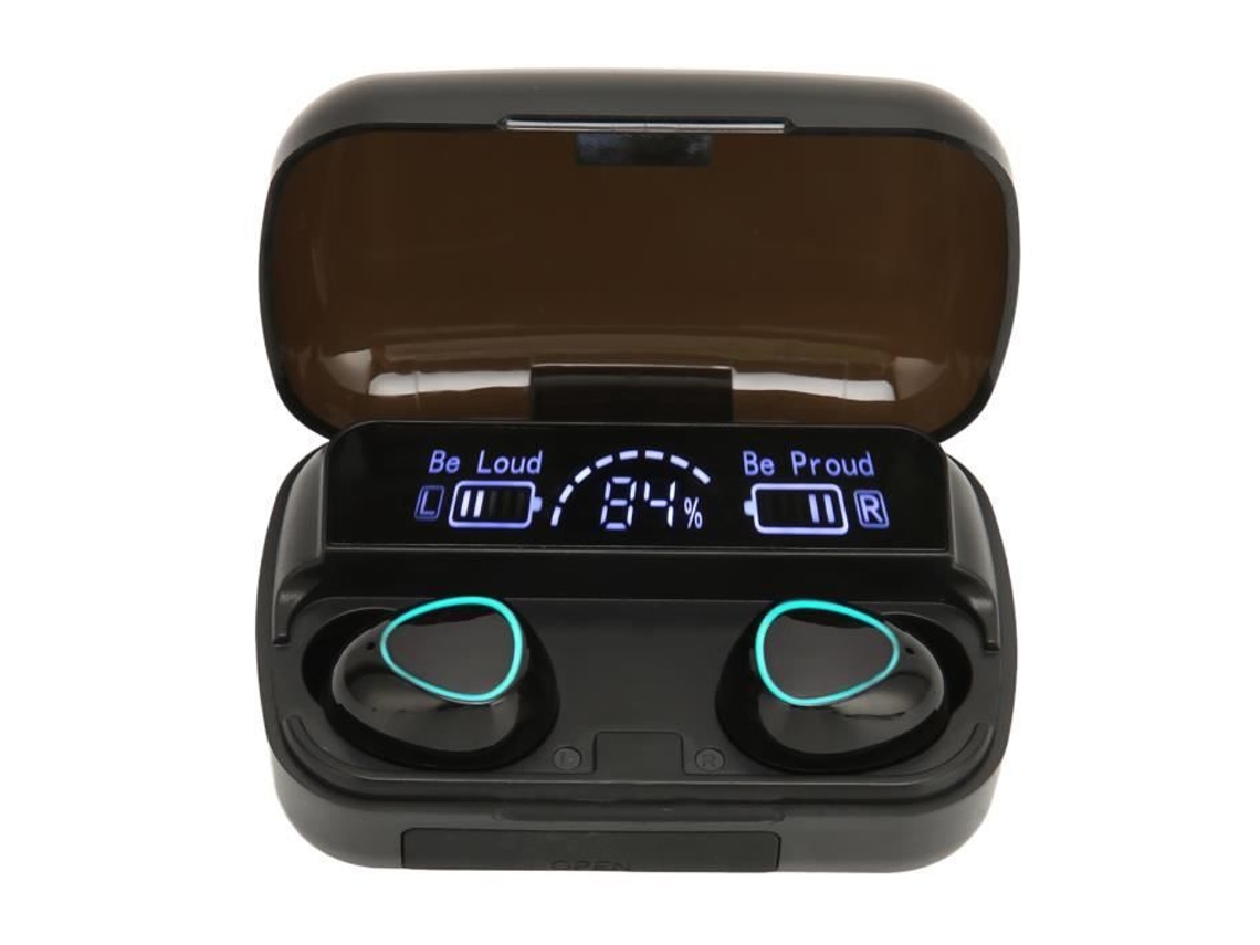 HURRISE-auriculares inalámbricos con cancelación de ruido, cascos Bluetooth Ipx7, resistentes al agua, estéreo, graves, inalámbricos con funda