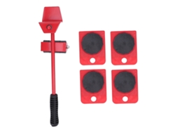 Juego De Herramientas Para Mover Muebles Con Elevador Ajustable Y 4 Ruedas - Rojo