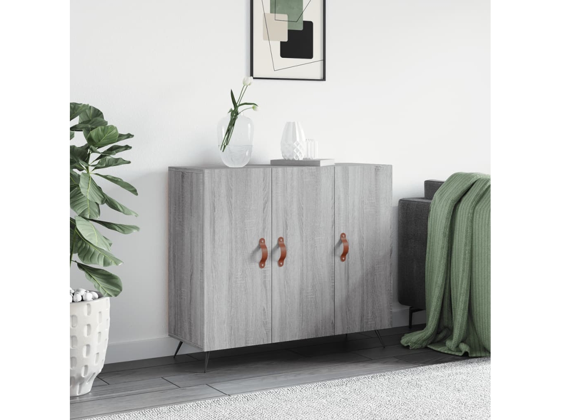 Aparador De Madera De Ingeniería Gris Sonoma 90x34x80 Cm