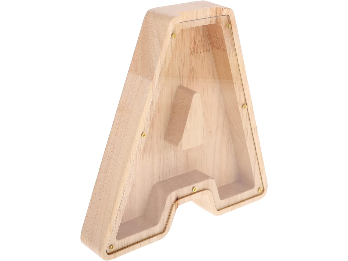 Hucha De Madera Creativa Con Diseño Letras, Hucha Educativa Para Niños Y Niñas