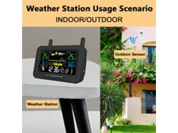 Estación Meteorológica Inalámbrica, Termómetro Para Interiores Y Exteriores Con Sensor, Pronóstico Del Tiempo Y Medición De Humedad.