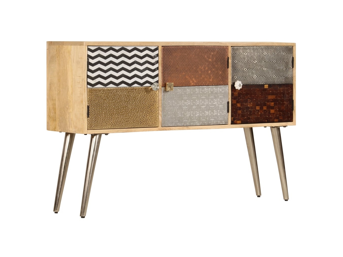 Aparador De Madera De Mango Maciza 120x30x75 Cm