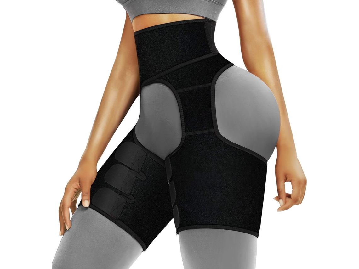 Faja moldeadora de cintura y muslos de neopreno para levantamiento de glúteos y caderas, talla grande para mujeres y hombres.